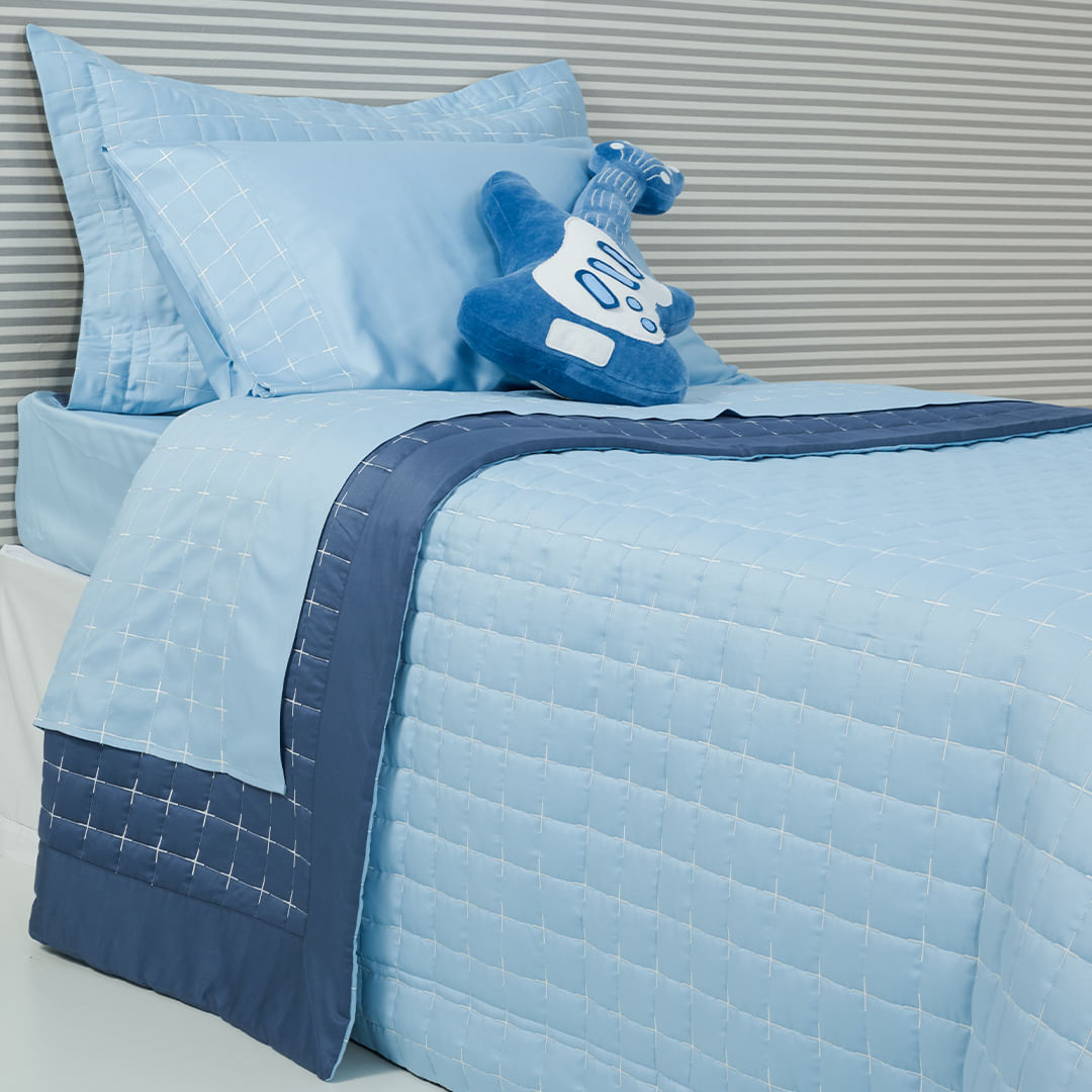 07 03 0345 Jg de Lencol  Quadrilage Azul claro Azul Escuro 002 copy